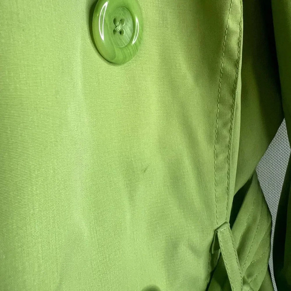 Relativity Lime Green Short Trench Jacket Double Breasted Size Medium - Picture 14 of 14